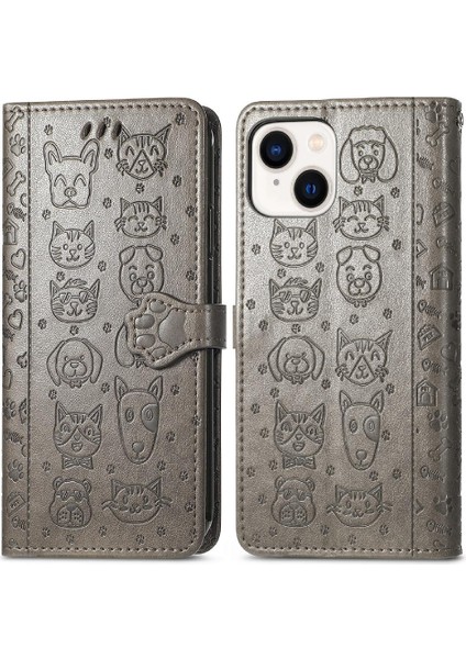 Iphone 14 Için Kılıf Artı Darbeye Karikatür Hayvanlar Deri Kılıf Flip (Yurt Dışından)
