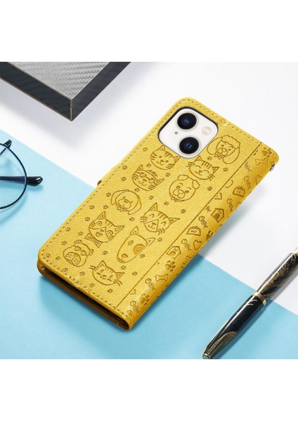 Iphone 14 Için Kılıf Artı Darbeye Karikatür Hayvanlar Deri Kılıf Flip (Yurt Dışından)