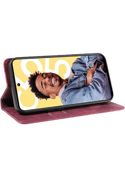 Realme C55 Için Kılıf Folio Cüzdan Manyetik Koruyucu Pu Deri (Yurt Dışından)