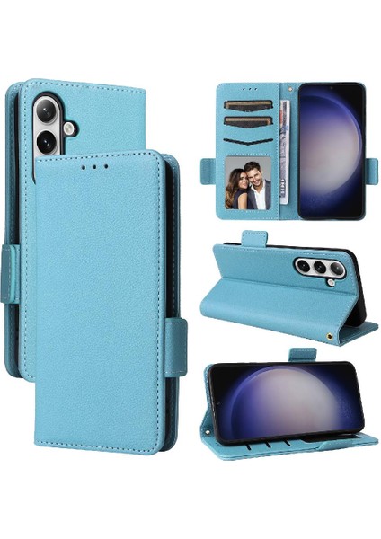 Samsung Galaxy S24 Artı Yan Toka Cüzdan Manyetik Kart Yuvaları Pu (Yurt Dışından)