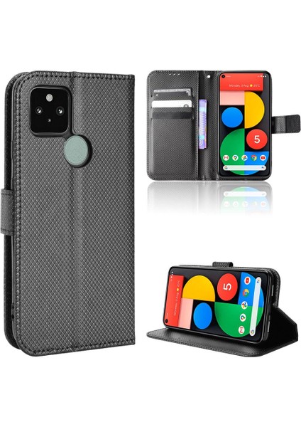 Google Piksel 5 Manyetik Cüzdan Kapak Kart Tutucu Kickstand Için Kılıf (Yurt Dışından)