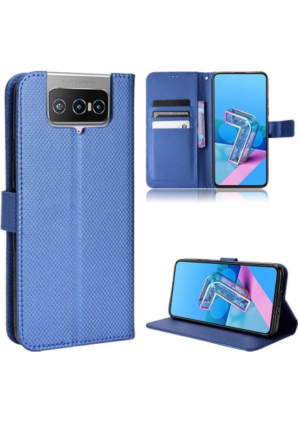 Asus Zenfone 7 Için Kılıf Pro Kart Tutucu Kickstand Kapak Manyetik Cüzdan (Yurt Dışından)