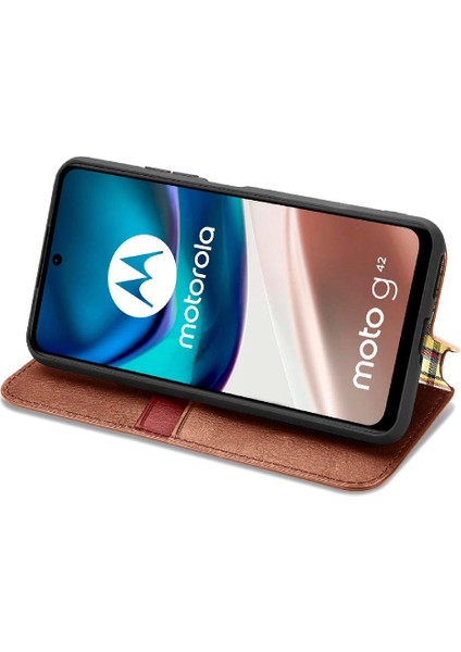 Motorola Moto G42 Flip Kapak Cüzdan Fonksiyonu Moda Tasarım Durumda (Yurt Dışından) modelleri