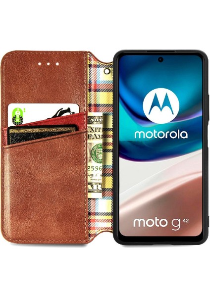 Motorola Moto G42 Flip Kapak Cüzdan Fonksiyonu Moda Tasarım Durumda (Yurt Dışından) fırsatları