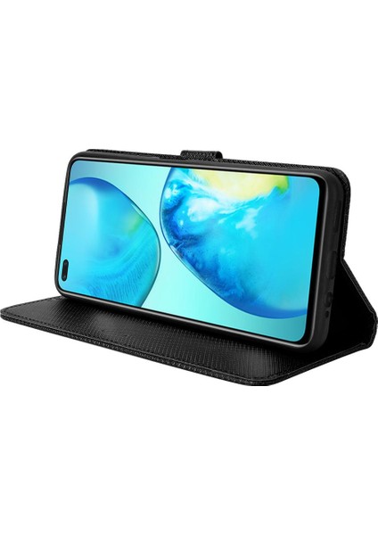 Infinix Not 8 Kapak Için Kılıf Kickstand Manyetik Cüzdan Kart Tutucu (Yurt Dışından)
