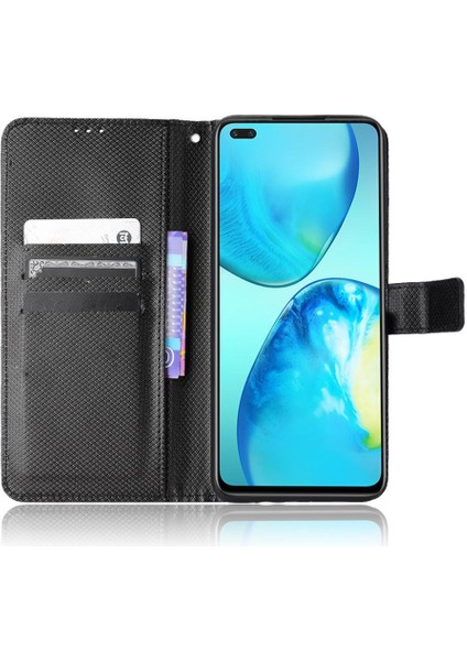 Infinix Not 8 Kapak Için Kılıf Kickstand Manyetik Cüzdan Kart Tutucu (Yurt Dışından)