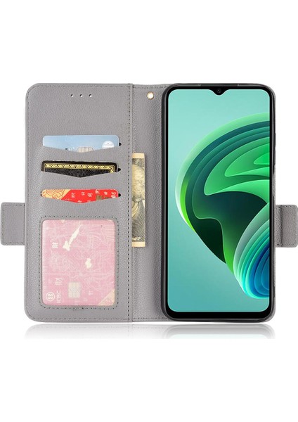 Xiaomi Redmi Için Kılıf 10 5g Cüzdan Manyetik Kart Yuvaları Tutucu Pu Deri (Yurt Dışından)