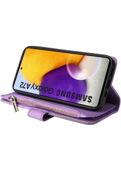 Kart Yuvası Standı Iki Renkli Dikiş ile Samsung Galaxy A72 Için Kılıf (Yurt Dışından) fırsatları