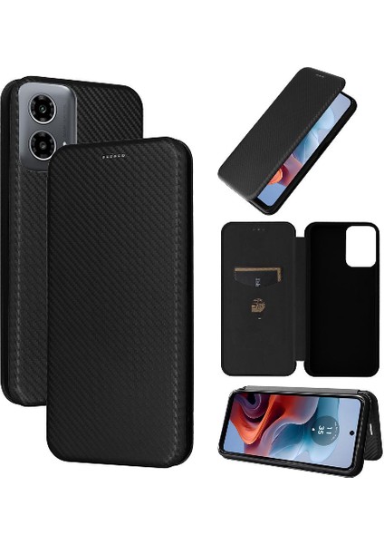 Motorola Moto G34 5g Için Kılıf Kart Tutucu Kickstand Manyetik Karbon (Yurt Dışından)