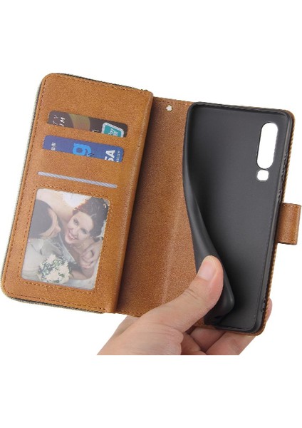 El Kayışı Flip ile 9 Kart Yuvaları ile Huawei P30 Cüzdan Kılıf Için Kılıf (Yurt Dışından) fiyatları