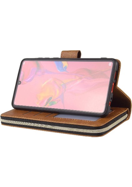 El Kayışı Flip ile 9 Kart Yuvaları ile Huawei P30 Cüzdan Kılıf Için Kılıf (Yurt Dışından) modelleri