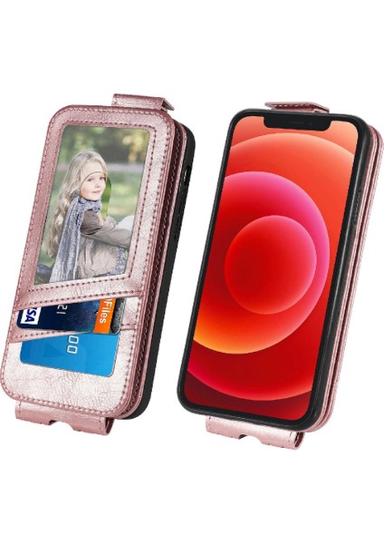 IPhone 12 Için Kılıf Mini Deri Kılıf Moda Tasarım Cüzdan Fonksiyonu Çevirin (Yurt Dışından)
