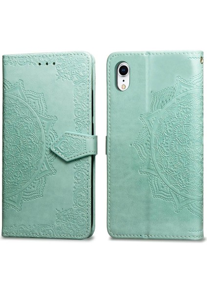 Iphone Xr Flip Kapak Zarif Desen Deri Kılıf Darbeye (Yurt Dışından)