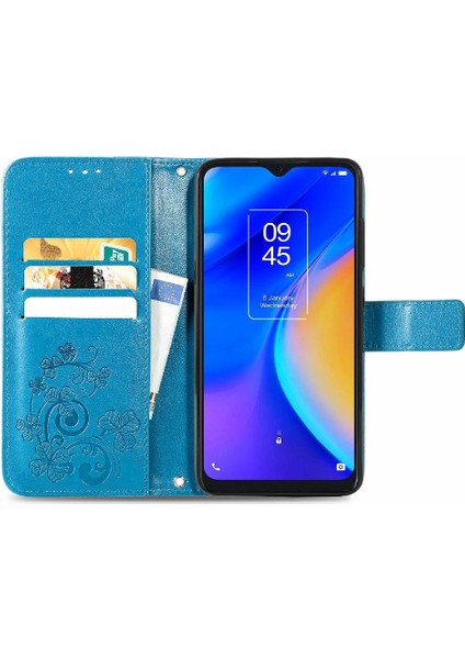 Tcl 20SE Deri Kılıf Için Dört Yapraklı Yonca Kısa Kayış Flip Kapak (Yurt Dışından) modelleri