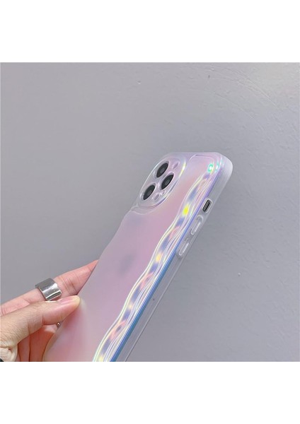 Paladyum Case iPhone 14 Promax Uyumlu Zigzaglı Dalgalı Hologram Puf Kılıf