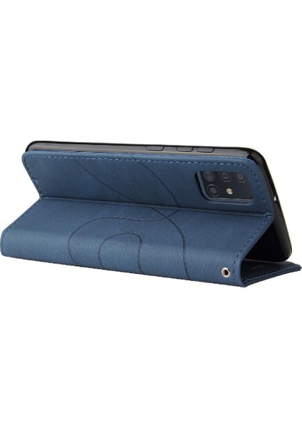 Samsung Galaxy A51 5g Iki Renkli Dikiş Kickstand Koruyucu Pu (Yurt Dışından)