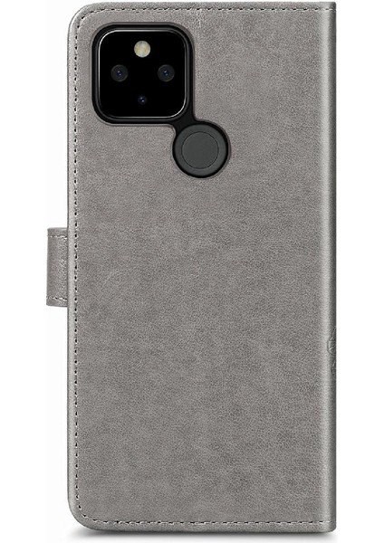 Google Pixel 5 Için Kılıf Zarif Iş Kapak Kapak Dört Yapraklı Yonca (Yurt Dışından)
