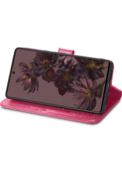 Google Piksel 7 Pro Dört Yapraklı Yonca Flip Kapak Kılıf Için Kılıf Kısa (Yurt Dışından)
