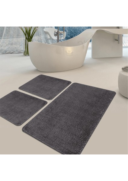 Sadiva Doğal Kaymaz Taban 3'lü Banyo Paspası 60X100 - 50X60 - 50X60