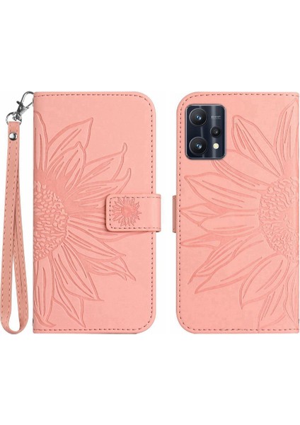 Kart Yuvaları ile Realme 9 4g Için Kılıf Tutucu Flip Cüzdan Telefon Kılıfı Lüks (Yurt Dışından)