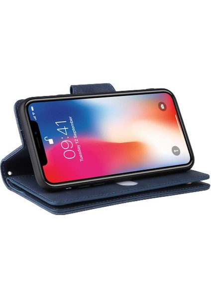 Iphone X/xs Kart Tutucu Fermuar Cüzdan Kapak El Kayışı ile (Yurt Dışından)