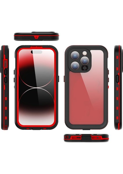 Iphone 15 Için Kılıf Pro IP68 Su Geçirmez Tam Su Geçirmez Dahili 12FT Askeri (Yurt Dışından)