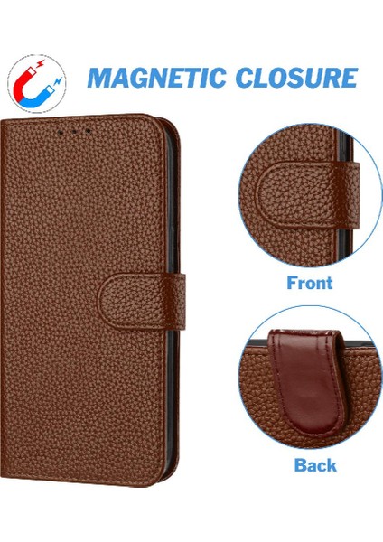 Telefon Kılıfı Için iphone 13 Mini Pu Deri Kart Yuvaları Tutucu Flip Folio Litch (Yurt Dışından)