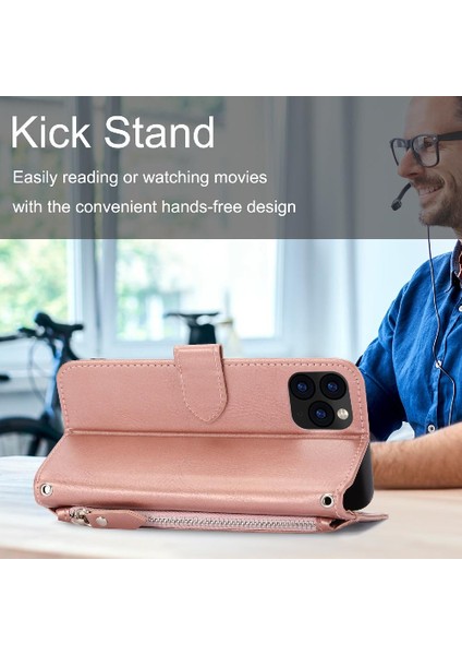 Iphone 11 Için Flip Case Pro Pu Deri Anti Scratch Kickstand Manyetik (Yurt Dışından)
