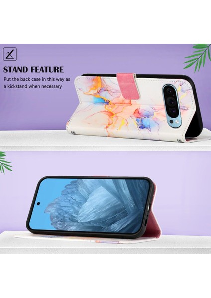 Google Piksel 9 Mermer Desen Kickstand Cüzdan Pu Deri Için Kılıf (Yurt Dışından) indirimleri