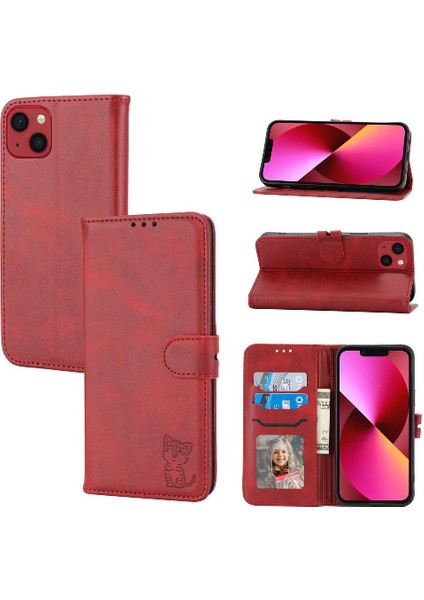 Iphone 14 Için Cüzdan Durumda Artı Tüm Yuvarlak Koruma Kartı Tutucu Kabartmalı (Yurt Dışından)