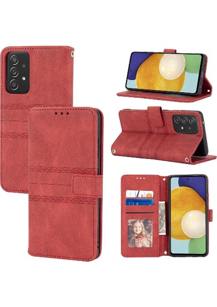 Samsung Galaxy A33 5g Için Flip Case Cüzdan Kılıf Kickstand Pu Deri (Yurt Dışından)
