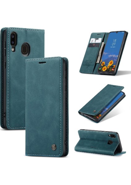 Samsung Galaxy A40 Vintage Pu Deri Cüzdan Manyetik Kılıf Için Flip Case (Yurt Dışından)