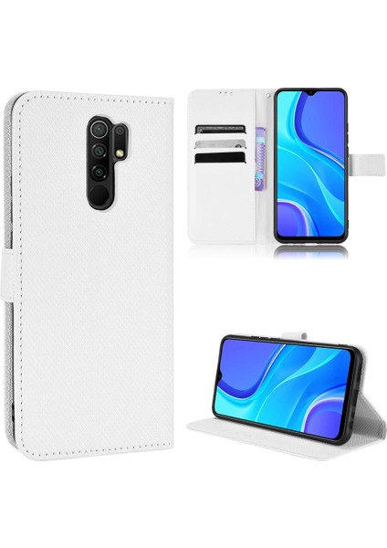 Xiaomi Redmi 9 Manyetik Cüzdan Için Kılıf Kickstand Kapak Kart Tutucu (Yurt Dışından)