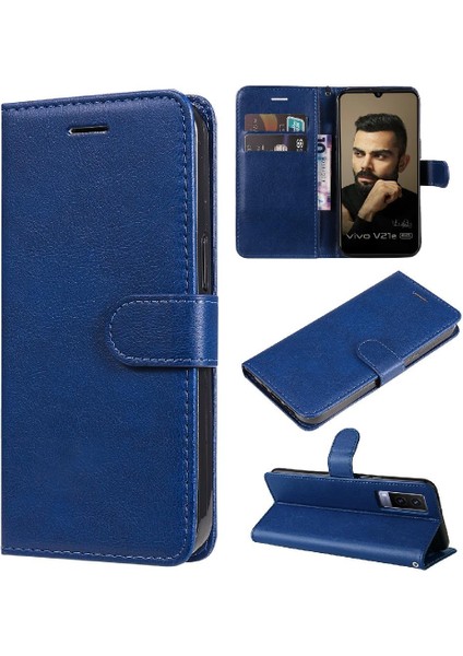 Vivo V21E 5g Klasik Düz Renk Iş Cüzdan Telefon Kılıfı Için Flip Case (Yurt Dışından)
