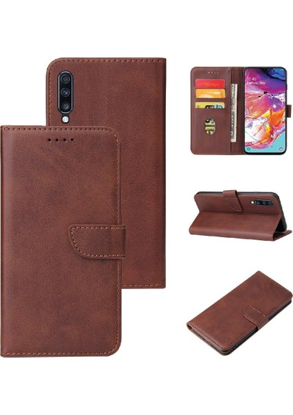 Samsung Galaxy A70 Kart Ekleme Manyetik Karbon Fiber Kart ile Kılıf (Yurt Dışından)