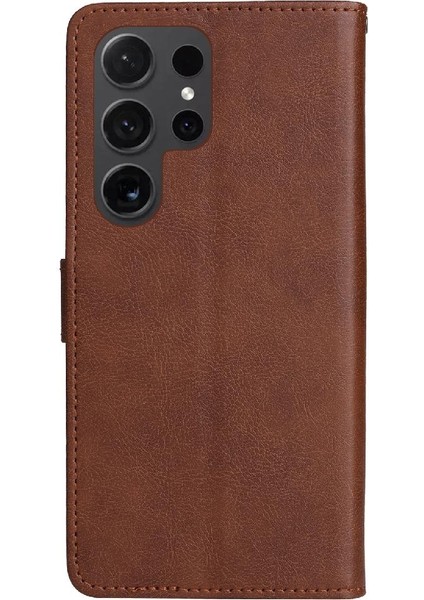 Kart Yuvası Klasik Düz Renk ile Samsung Galaxy S24 Ultra Için Flip Case (Yurt Dışından) indirimleri