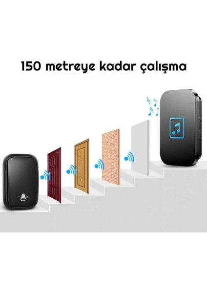 Su Geçirmez Kablosuz Pil Gerektirmeyen Kapı Zili modelleri