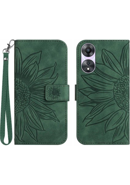 Kart Yuvaları Tutucu Kısa Kayış ile Oppo A78 4g Lüks Pu Deri Kılıf (Yurt Dışından)