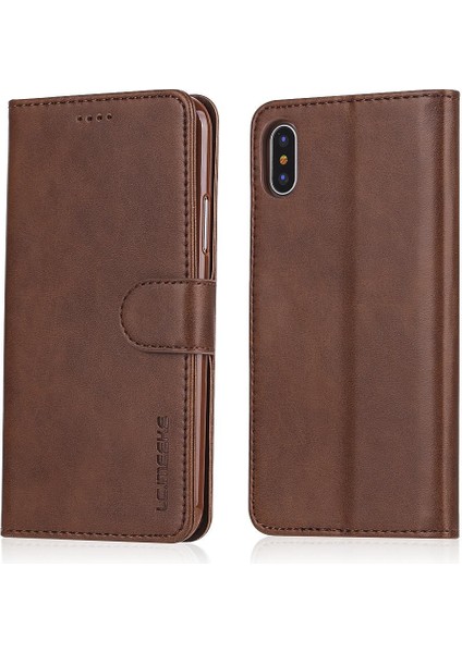 Iphone X/xs Için Tutucu ile Buzağı Doku Yatay Çevir Deri Kılıf (Yurt Dışından)