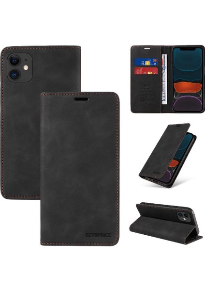 Iphone 12 Için Kılıf Mini Manyetik Koruyucu Pu Deri Folio Cüzdan (Yurt Dışından)