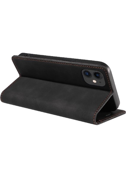 Iphone 12 Için Kılıf Mini Manyetik Koruyucu Pu Deri Folio Cüzdan (Yurt Dışından)