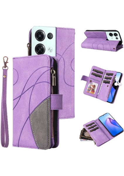 Kart Yuvası Standı Fermuar Cüzdan Tarzı ile Oppo Oppo 8 Pro 5g Için Kılıf (Yurt Dışından)