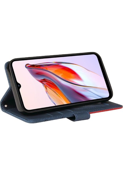 Xiaomi Redmi 12C Iki Renkli Dikiş Için Kılıf Kickstand Koruyucu Pu Flip (Yurt Dışından) modelleri