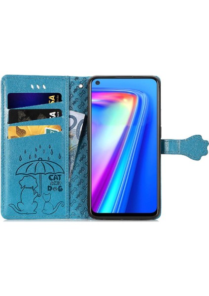 Oppo Realme 7 Pro Darbeye Karikatür Hayvanlar Deri Kılıf Için Kılıf Kısa (Yurt Dışından)