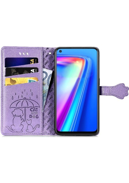 Oppo Realme 7 Pro Darbeye Karikatür Hayvanlar Deri Kılıf Için Kılıf Kısa (Yurt Dışından)