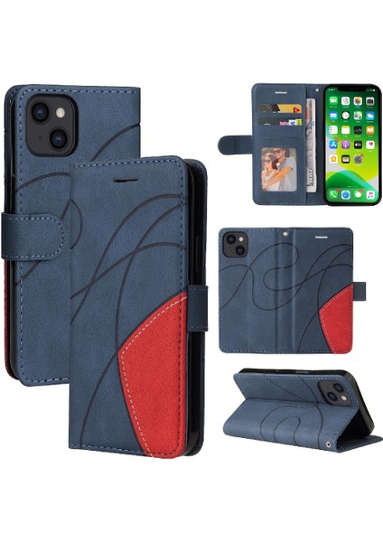 Kart Yuvası Standı ile IPhone 15 Pu Deri Flip Folio Kılıf (Yurt Dışından)