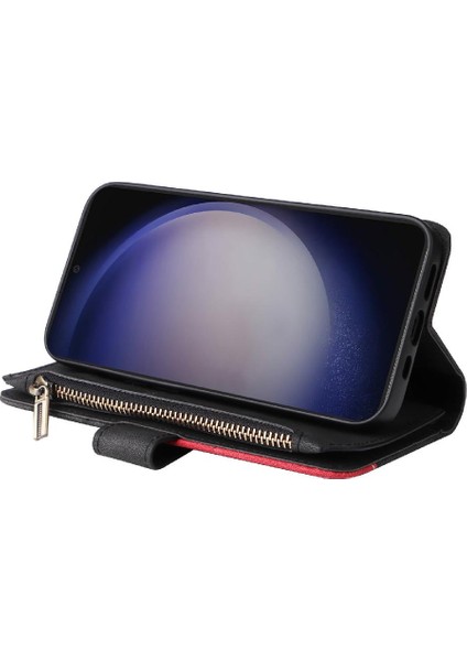 Kart Yuvası Standı ile Samsung Galaxy S24 Iki Renkli Dikiş Için Kılıf (Yurt Dışından) fırsatları