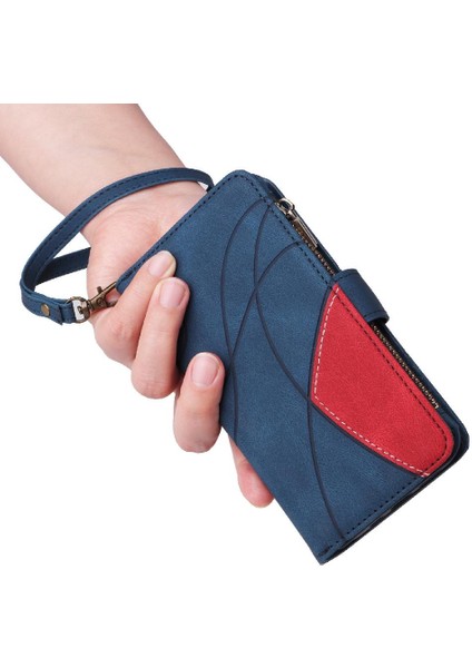 Xiaomi 10T/10T Pro Fermuar Cüzdan Tarzı ile Iki Renkli Dikiş (Yurt Dışından) modelleri