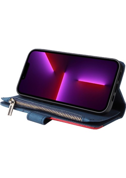 IPhone 13 Için Kılıf Pro Fermuar Cüzdan Tarzı Kickstand Koruyucu Kart ile (Yurt Dışından)