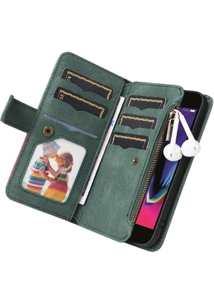 IPhone 7/8 Için Dokuz Kart Yuvaları Kickstand Koruyucu Fermuar Cüzdan (Yurt Dışından) fırsatları